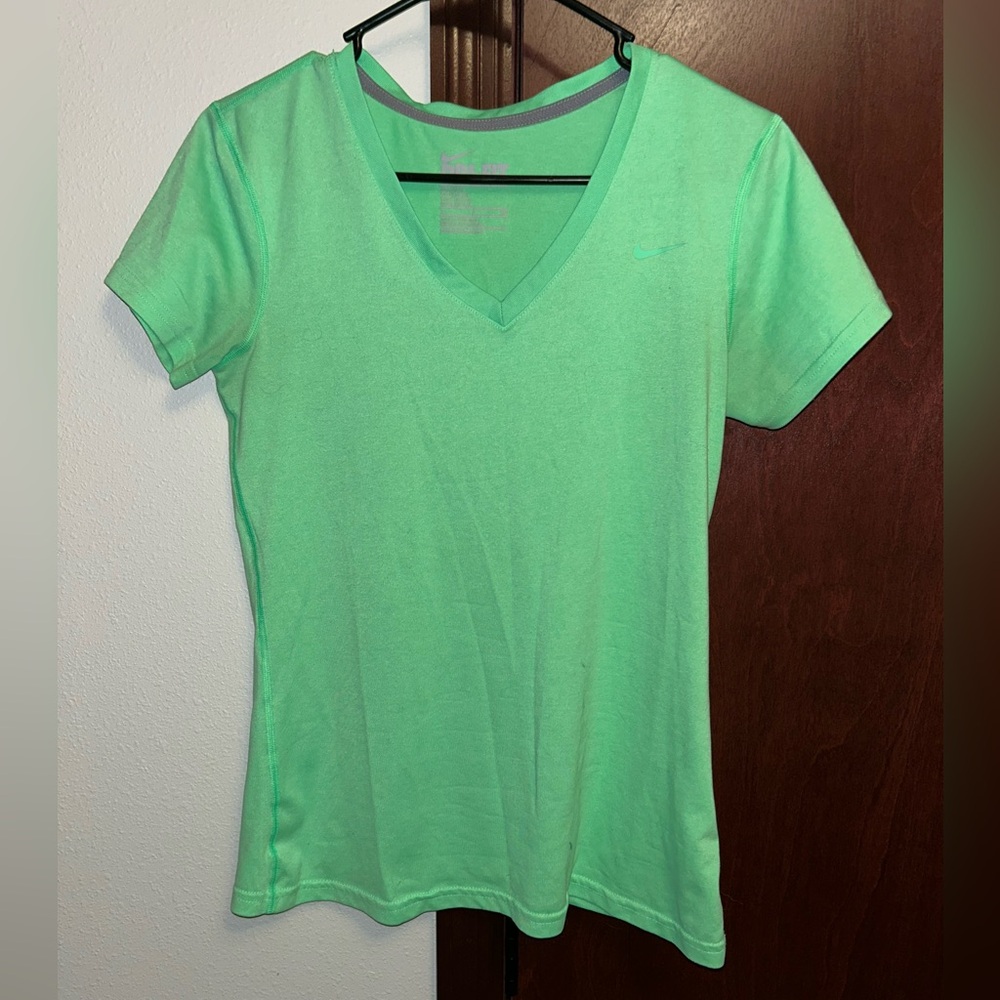 Nike Women's Green V-Neck Tee